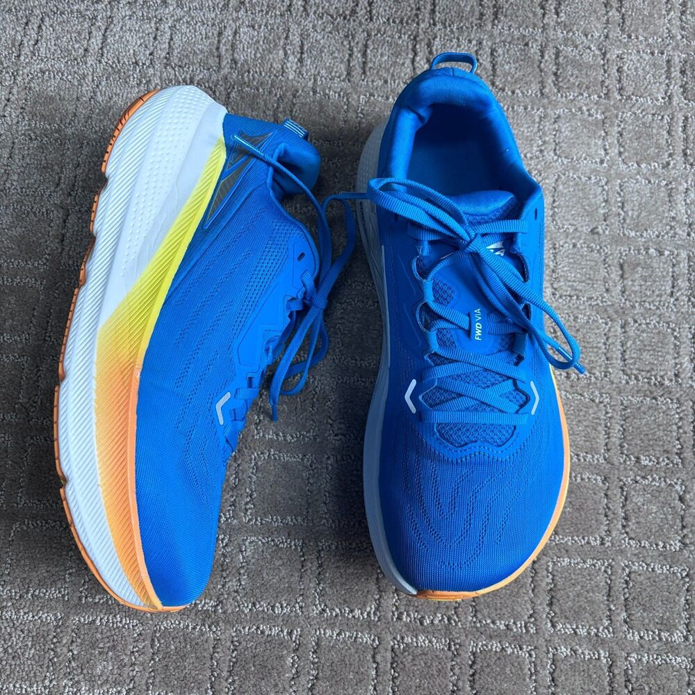 Altra FWD VIA Running Shoe Sneaker Mens 10 M Blue Lace Up Road Walk Zero Drop